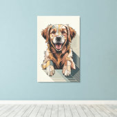 Toile Mosaïque de retriever doré chaud (Insitu (Plancher de Bois))