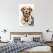 Toile Mosaïque de retriever doré chaud (Insitu(Chambre))
