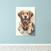 Toile Mosaïque de retriever doré chaud (Insitu (Plancher de Bois))