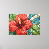 Toile mosaïque d'hibiscus 005 (Recto)