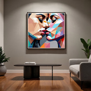 Toile Mosaïque du Baiser Éternel
