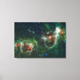 Toile Mosaïque infrarouge du Coeur et de la Soul nebulae
