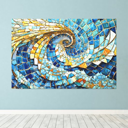 Toile Mosaïque tourbillon de vent 002 (Insitu (Plancher de Bois))