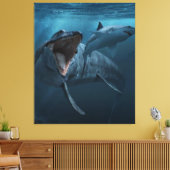 Toile Mosasaurus pourchasse le requin (Insitu(Salon))