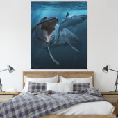 Toile Mosasaurus pourchasse le requin (Insitu(Chambre))