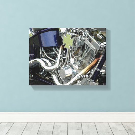 Toile Moteur de moto (Insitu (Plancher de Bois))