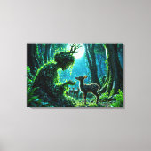 Toile Mother nature's gentle touch on a spotted fawn (Recto)