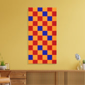 Toile Motif à carreaux rouge orange bleu  (Insitu(Salon))