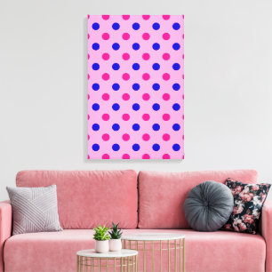 Toile Motif à pois rose bleu rose