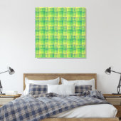 Toile Motif Abstrait à Damier Vert Bleu (Insitu(Chambre))