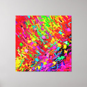 Toile Motif Abstrait de Chaos colorés