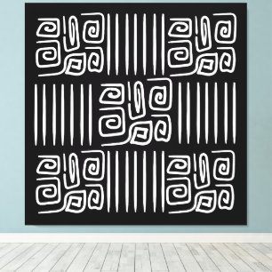 Toile Motif abstrait élégant noir et blanc