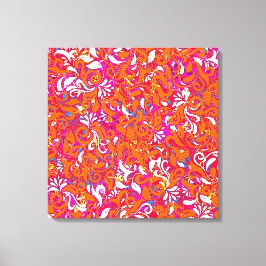 Toile Motif abstrait rose blanc orange mignon (Recto)