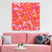 Toile Motif abstrait rose blanc orange mignon (Insitu(Salon))