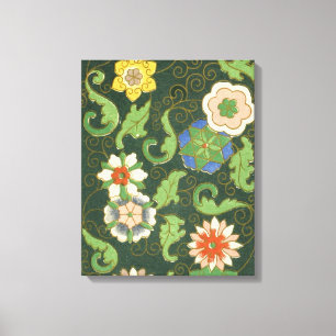 Toile Motif antique cloisonné chinois : Vert Jade