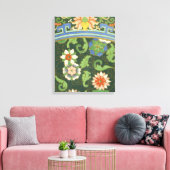 Toile Motif antique cloisonné chinois : Vert Jade (Insitu(Salon))