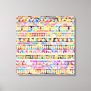 Toile Motif aztèque tribal coloré