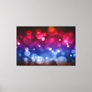 Toile Motif Bokeh Rouge, Violet, Bleu & Marron