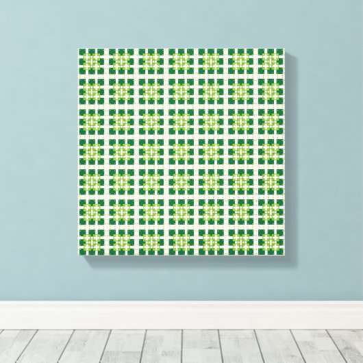 Toile Motif carré de la forêt verte géométrique moderne (Insitu (Plancher de Bois))