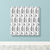 Toile Motif Chevron blanc noir dessiné à la main (Insitu (Plancher de Bois))