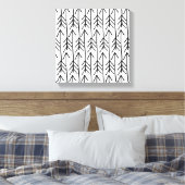 Toile Motif Chevron blanc noir dessiné à la main (Insitu(Chambre))