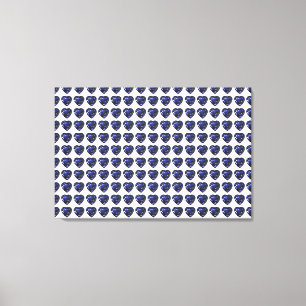 Toile Motif Cœur Bleu