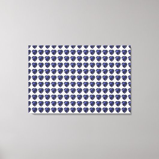 Toile Motif Cœur Bleu (Recto)