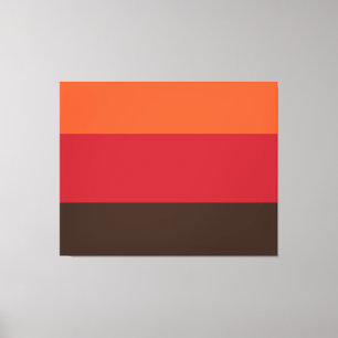 Toile motif couleur Vintage les années 70 rétro 3 bandes