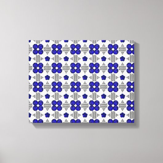 Toile Motif Croix Bleue (Recto)