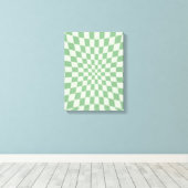 Toile Motif damier vert déformé (Insitu (Plancher de Bois))