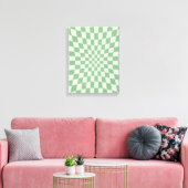 Toile Motif damier vert déformé (Insitu(Salon))