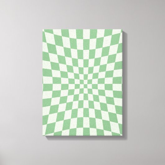 Toile Motif damier vert déformé (Recto)