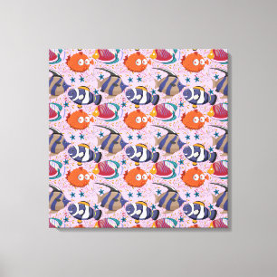 Toile Motif d'animaux aquatiques   vie sous-marine en me