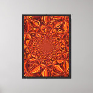 Toile Motif d'art numérique kaléidoscope rouge-66666