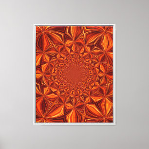 Toile Motif d'art numérique rouge kaléidoscope-66666