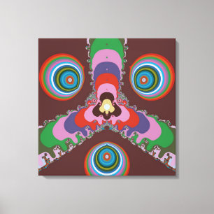 Toile Motif d'art rétro psychédélique des années 70