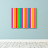 Toile Motif de bandes verticales arc-en-ciel multicolore (Insitu (Plancher de Bois))