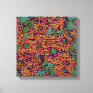 Toile Motif de camouflage de tournesol et de feuille