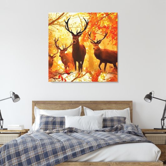 Toile Motif de cerfs d'automne (Insitu(Chambre))