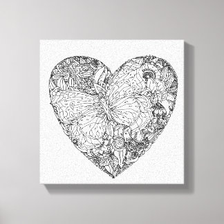 Toile Motif de coeur papillon 6