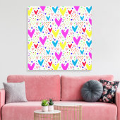 Toile Motif de cœurs colorés mignons (Insitu(Salon))