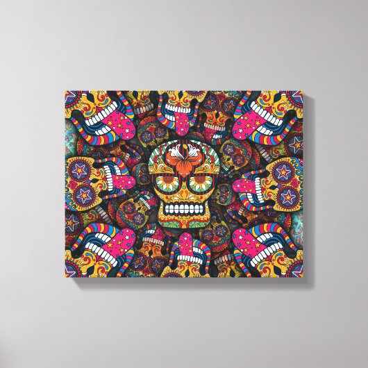 Toile Motif de crânes de sucre (Recto)