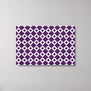 Toile Motif de diamants violet et blanc