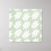 Toile Motif de feuille âgée blanc + vert (Recto)