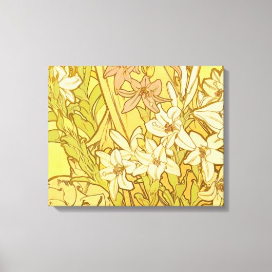 Toile Motif de fleurs de lys d'Alphonse Mucha : Art nouv (Recto)