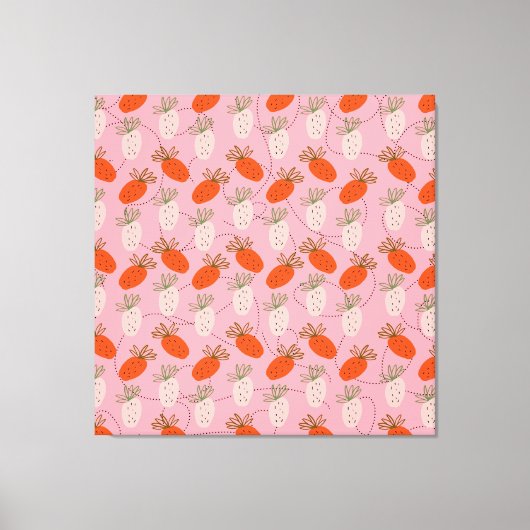 Toile Motif de fruits de caniche rose blanc (Recto)