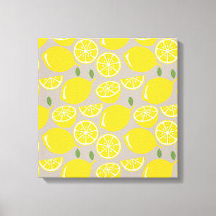 Toile Motif de fruits de citron jaune