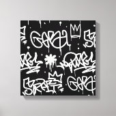Toile Motif de graffitis noir et blanc (Recto)