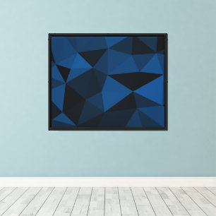 Toile Motif de maille géométrique bleu foncé et noir