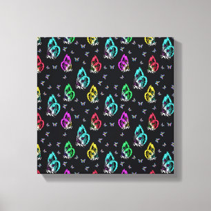 Toile Motif de papillon noir coloré